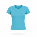 Turquoise - Form Fitted Baby Tee - Round Neck
