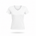 V-Neck - White - Form Fitted Baby Tee
