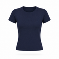 Navy - Form Fitted Baby Tee - Round Neck