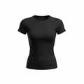 Black - Form Fitted Baby Tee - Round neck