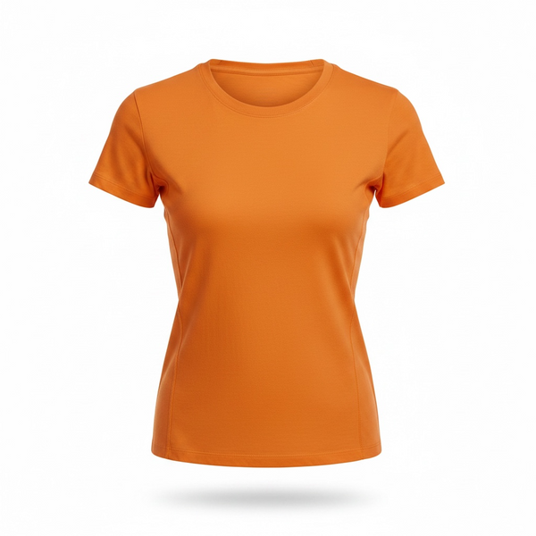 Orange - Form Fitted Baby Tee - Round Neck