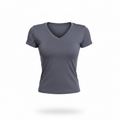 V-Neck - Grey - Form Fitted Baby Tee