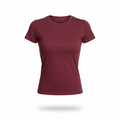 Burgundy - Form Fitted Baby Tee - Round Neck