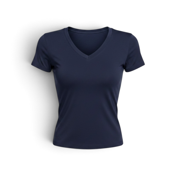 V-Neck - Navy - Form Fitted Baby Tee